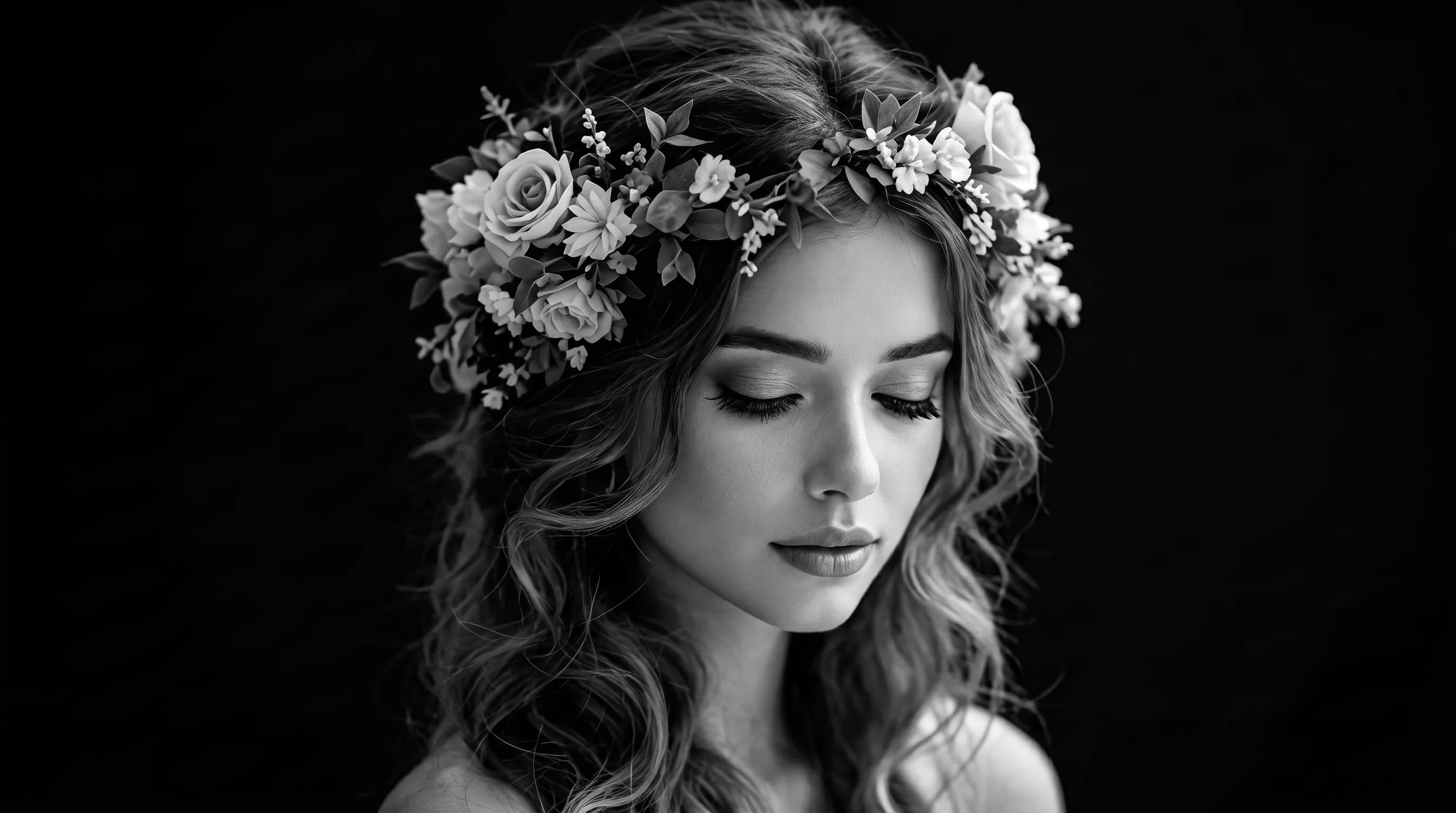 lady with flower crown