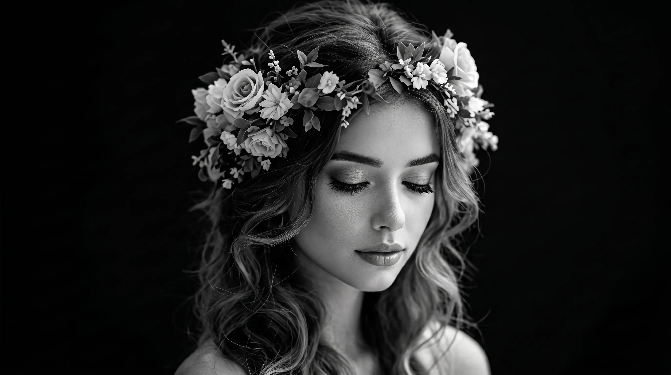 lady with flower crown